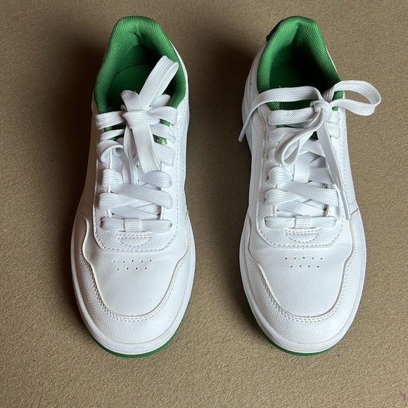 PUMA Court Classy Sneaker- Color: Puma White-Archive Green-Gold -Size 6 - Picture 2 of 9